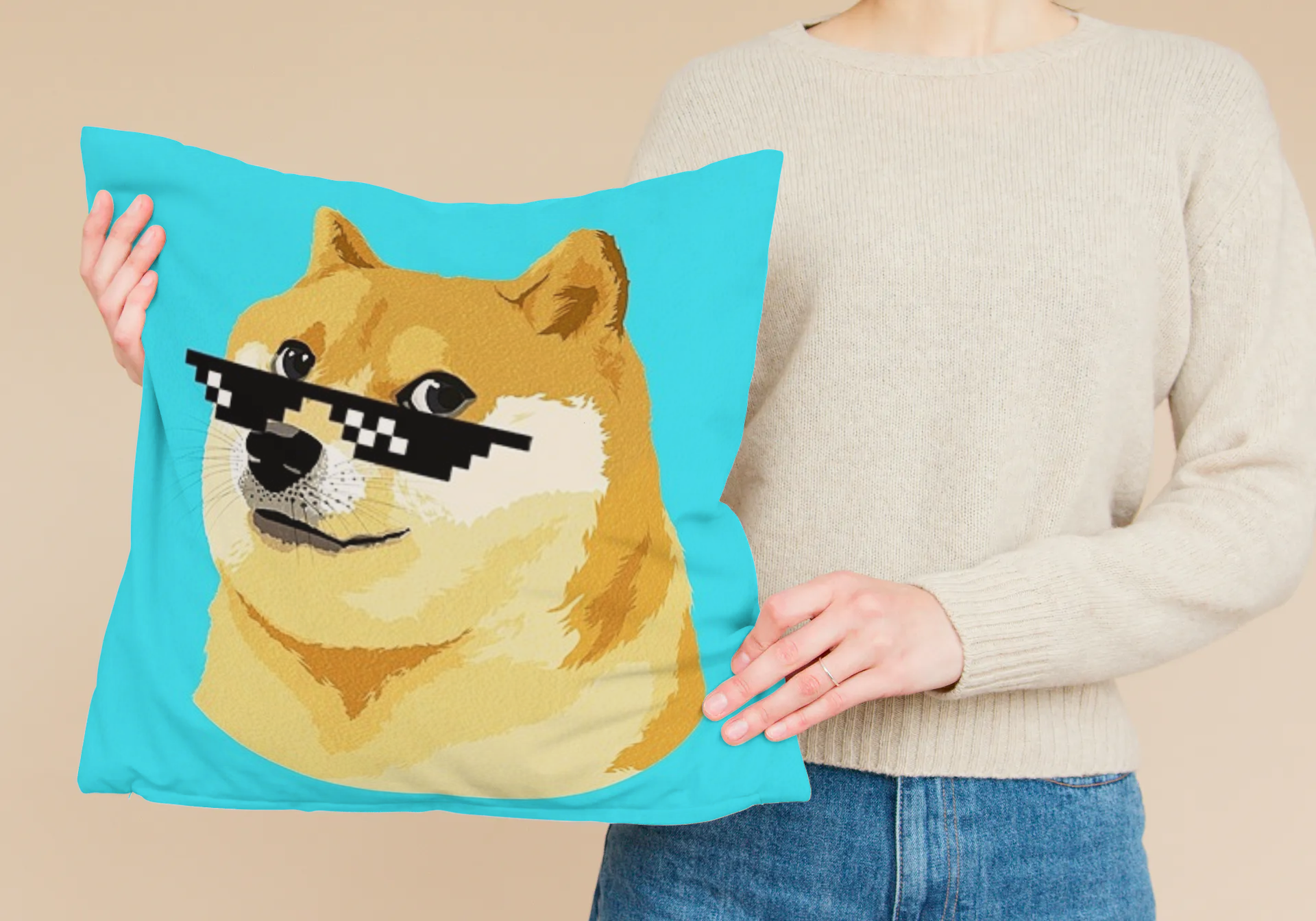 Doge Deal With It Pillow