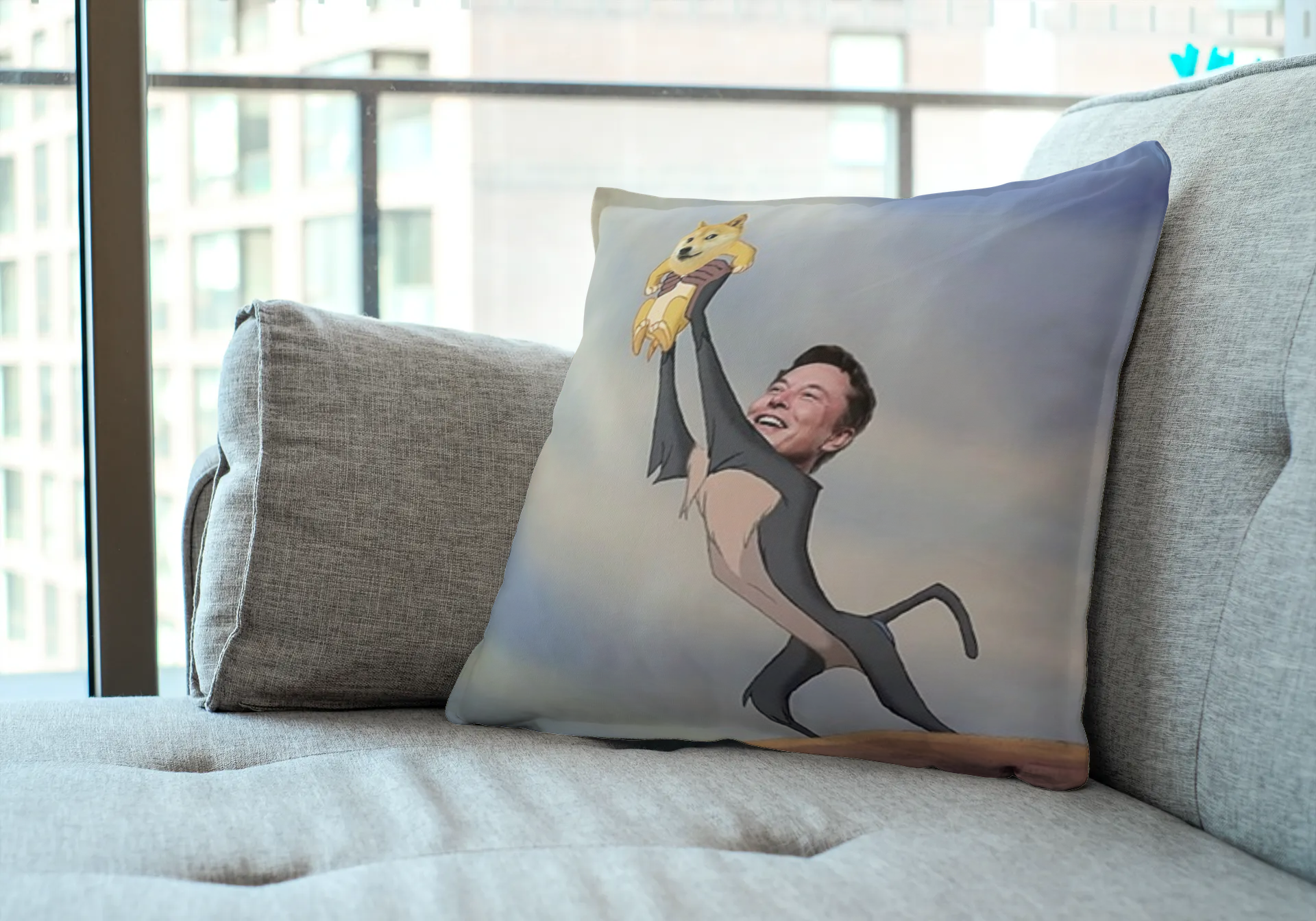Doge x Elon x Simba Pillow