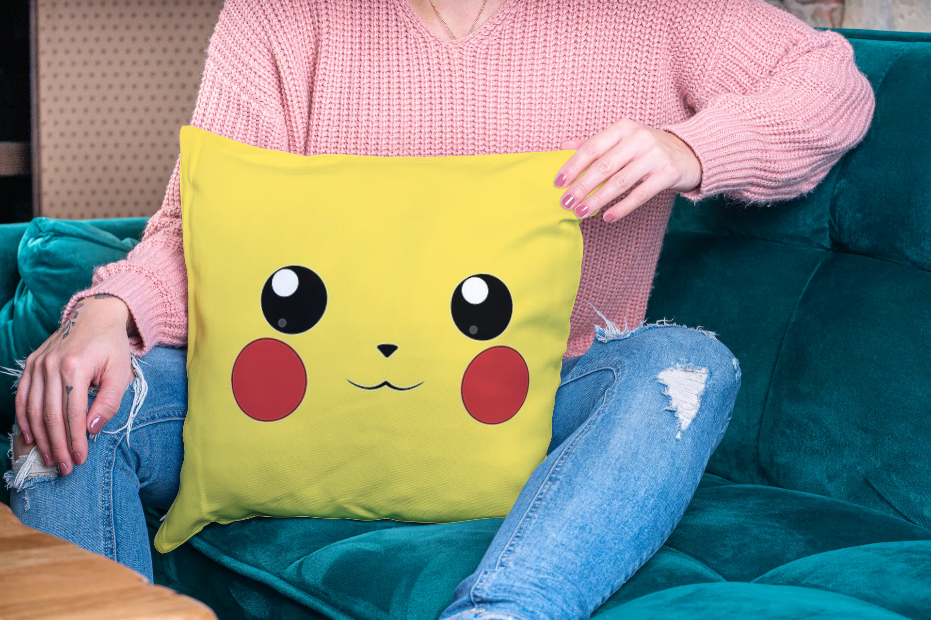 Pikachu Face Pillow